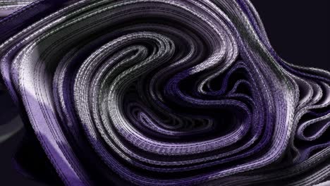 A-3D-Swirl-of-Fabric-in-Purple-and-Silver-Hues-Showcasing-a-Graceful-Flow-3D-Animation